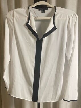 Primark White Top with Black Label Detail